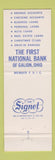 Matchbook Cover - 1st National Bank Galion OH
