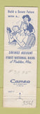 Matchbook Cover - First National Bank Pontotoc MS WEAR