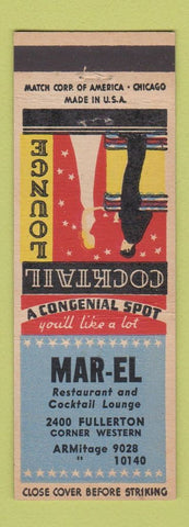 Matchbook Cover - Mar El Lounge Rstaurant Chicago IL