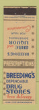 Matchbook Cover - Breeding's Drug Stores WEAR