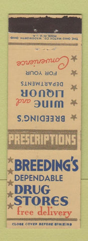 Matchbook Cover - Breeding's Drug Stores WEAR