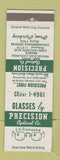 Matchbook Cover - Precision Optical Cleveland OH