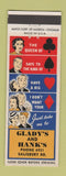 Matchbook Cover - Glady's and Hank's