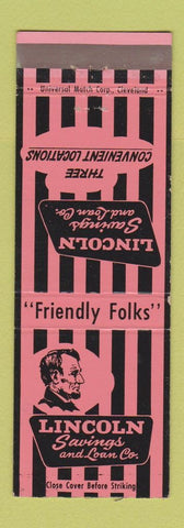 Matchbook Cover - Lincoln Savings and Loan Abraham