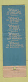 Matchbook Cover - Wilson's Restaurant Candy Burlingame CA 1941 WORN