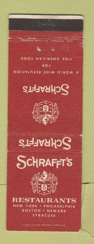 Matchbook Cover - Schrafft's Restaurant New York City Philadelphia Boston WEAR