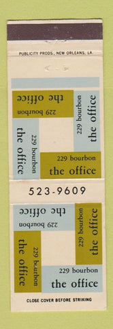 Matchbook Cover - The Office New Orleans LA