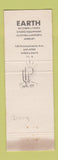 Matchbook Cover - Earth Slidell LA Records Tapes RED WEAR