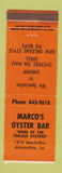 Matchbook Cover - Marco's Oyster Bar Alexandria LA WEAR