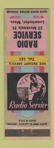 Matchbook Cover - Radio Service Leominster MA WORN