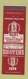 Matchbook Cover - Shoyer's Restaurant Philadelphia PA