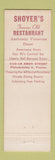 Matchbook Cover - Shoyer's Restaurant Philadelphia PA