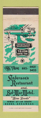 Matchbook Cover - Belm Mar Motel Anderson's Rstaurant Beebe AR