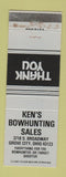 Matchbook Cover - Ken's Bowhunting Sales Grove City OH BLUE