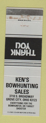 Matchbook Cover - Ken's Bowhunting Sales Grove City OH BLUE