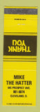 Matchbook Cover - Mike the Hatter Cleveland OH