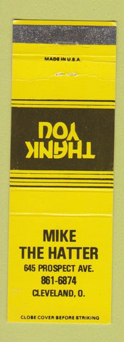 Matchbook Cover - Mike the Hatter Cleveland OH