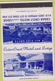 Matchbook Cover - Cedar Crest Motel Lodge Cedar City UT 40 Strike