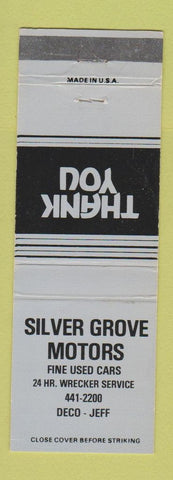 Matchbook Cover - Silver Grove Motors Deco Jeff WEAR