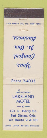 Matchbook Cover - Lakeland Motel Port Clinton OH