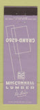 Matchbook Cover - MacConnell Lumber St Louis MO