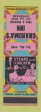 Matchbook Cover - Grandma's Inn Loue and Irene Rettenmaier Omaha?
