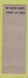 Matchbook Cover - Grandma's Inn Loue and Irene Rettenmaier Omaha?