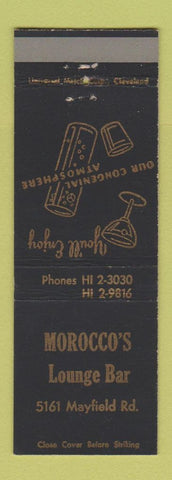 Matchbook Cover - Morocco's Lounge Lyndhurst OH