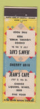 Matchbook Cover - Jean's Cafe