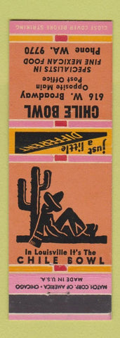 Matchbook Cover - Chile Bowl Louisville KY Mexican