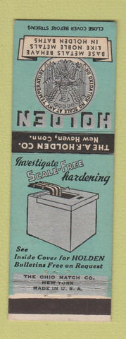 Matchbook Cover - Holden Base Metal Hardening New Haven CT