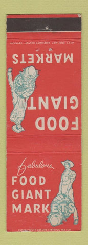 Matchbook Cover - Food Giant Markets Grocery CA