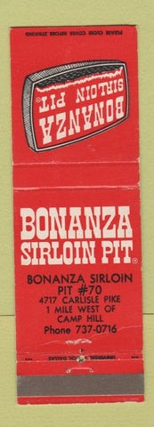 Matchbook Cover - Bonanza Sirloin Pit Camp Hill PA