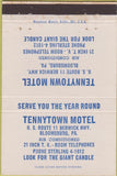 Matchbook Cover - Tennytown Motel Bloomsburg PA 40 Strike