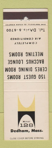 Matchbook Cover - Hotel 128 Dedham MA