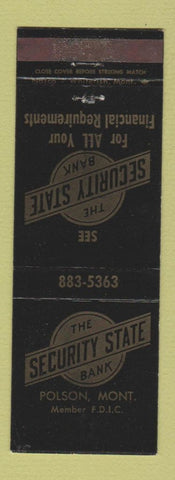 Matchbook Cover - Security State Bank Polson MT