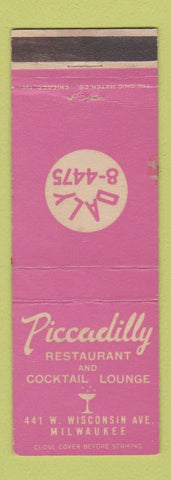 Matchbook Cover - Piccadilly Restaurant Milwaukee WI