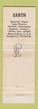 Matchbook Cover - Earth Slidell LA Records Tapes