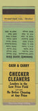Matchbook Cover - Checker Cleaners Cleveland? OH