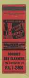 Matchbook Cover - Coronet Dry Cleaners Shaker Heights OH