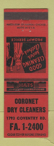 Matchbook Cover - Coronet Dry Cleaners Shaker Heights OH
