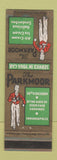 Matchbook Cover - Parkmoor Restaurant Indianapolis IN WEAR