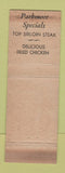 Matchbook Cover - Parkmoor Restaurant Indianapolis IN WEAR