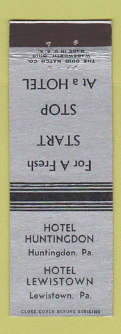 Matchbook Cover - Hotels Huntington Lewistown PA