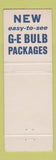 Matchbook Cover - General Electric GE Soft White Light Bulbs