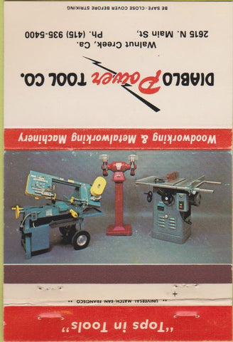 Matchbook Cover - Diablo Power Tool Co Walnut Creek CA 40 Strike