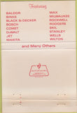 Matchbook Cover - Diablo Power Tool Co Walnut Creek CA 40 Strike