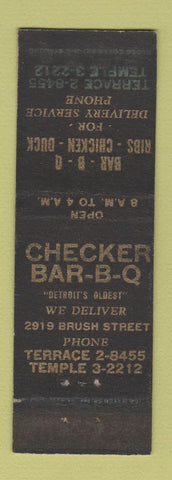 Matchbook Cover - Checker BBQ Detroit MI WEAR