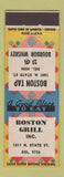 Matchbook Cover - Boston Grill Tap BG Bourbon Whiskey Chicago?
