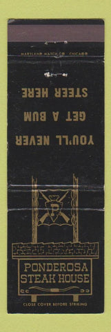 Matchbook Cover - Ponderosa Steak House Dayton OH